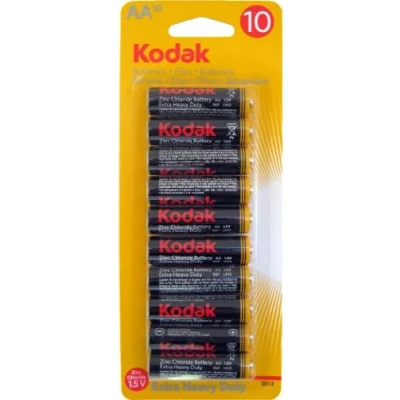 Image of KODAK Super Heavy Duty AA Power Type Zinc Disposable Batteries Pack of 10, 500 g