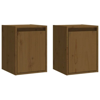 Image of vidaXL Wall Cabinets 2 pcs Honey Brown 30x30x40 cm Solid Wood Pine