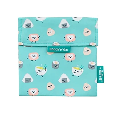 Image of Roll&#039;eat ® Mr. Wonderful Reusable Snack Bag Kids Snacks Container Eco Friendly Food for Storage Holder Snack&#039;n&#039;Go Mr (sushi)