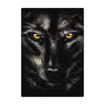 Image of Passport Holder Cover, PU Leather Travel Wallet Case Organiser for Passport, Business Cards, Credit Boarding Passes (Black Wolf)