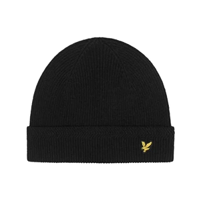 Image of Lyle &amp; Scott Racked Beanie Unisex Beanie, Size: One Size, True black