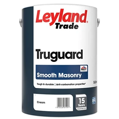 Image of Leyland Trade Truguard Smooth Masonry Paint Cream 5L