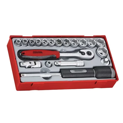 Image of Teng TT3819 3/8 inch Reg Metric Socket Set Drive (19 Pieces)