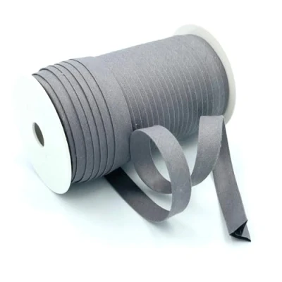 Image of Craft Cult 12mm Plain Double Fold Bias Binding Tape 25 Metre Roll (7 Dark Grey)