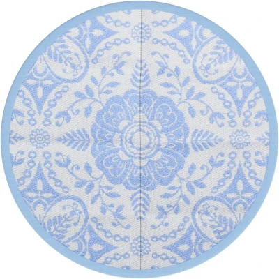Image of vidaXL Outdoor Carpet ARAKIL Baby Blue Ø120 cm PP