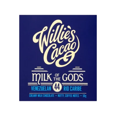 Image of Willie&#039;s Cacao Milk of the Gods 44% Venezuelan Rio Caribe Chocolate 50g