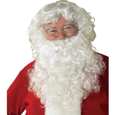 Image of Rubie&#039;s Official Adult&#039;s Santa Father Christmas Beard and Wig One Size, White Halloween