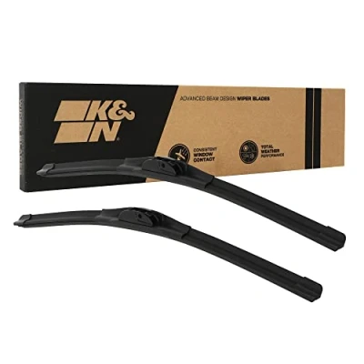 Image of K&amp;N EDGE Wiper Blades: All Weather Performance, Superior Windshield Contact, Streak Free Wipe Technology: 24&quot; (Pack of 2)