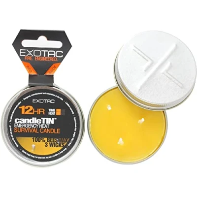 Image of Exotac Men&#039;s Candletin Slow Burn Emergency Candle Silver, Small