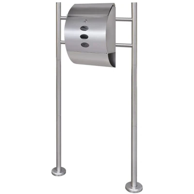 Image of vidaXL Mailbox on Stand Stainless Steel