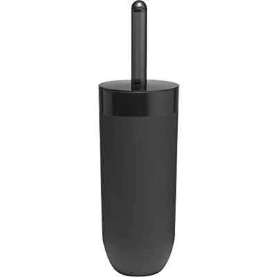 Image of Sealskin Bloom Toilet Brush and Holder, ABS, Black, 10.5 x 36 cm