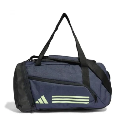 Image of adidas Unisex Essentials 3 Stripes Duffel Bag, Shadow Navy/Green Spark, XS