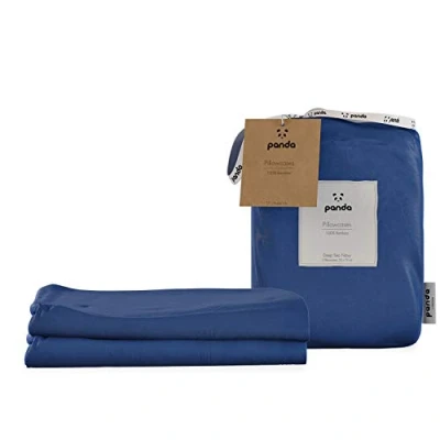 Image of Panda 100% Bamboo Pillowcases (Deep Sea Navy 50 x 75 cm)