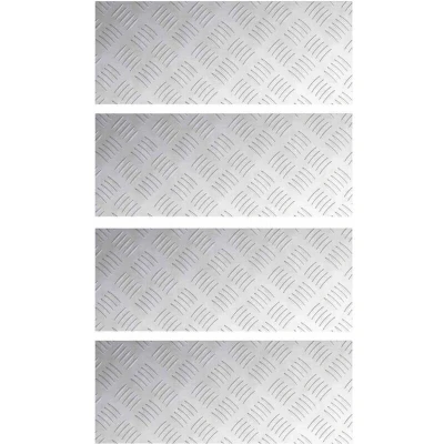 Image of vidaXL Aluminium Checker Plates 4 pcs Anti Slip 50x20 cm