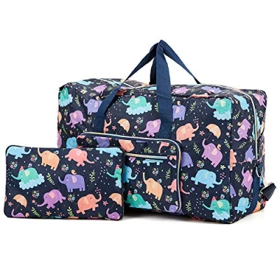 Image of Arxus Large Foldable Duffel Tote Carry on Weekend Overnight Travel Bag Over Luggage with Shoulder Strap (Leopard Print)