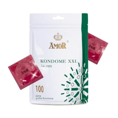 Image of AMOR XXL Premium Condoms Ultrasensitive, Ø 54 mm, Transparent, Pack of 100