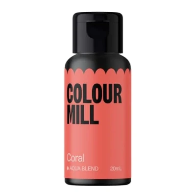 Image of Colour Mill Aqua Blend Food Colouring Liquid Coral Edible Paint for Royal Icing, Macarons, Meringue, Fondant, Jellies, Beverages and More 20 ml
