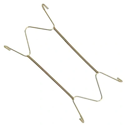 Image of perfk Invisible Wall Hanging Plate Hook Hanger Dish Display Holder W Shape, Golden, 16 Inch