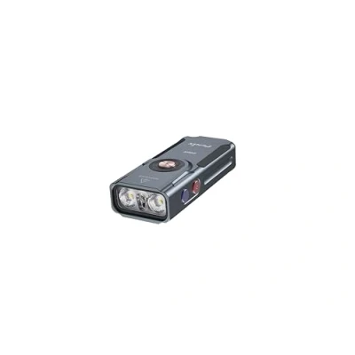 Image of fenix E06R Grey Rechargeable 4in1 Mini Light 700 Lumen 110m 60 Hrs Max 4 Level White Dual LED Lighting Red, Blue, RGB Ring UV and Red Pointer IP66