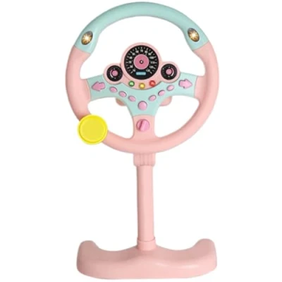 Image of Steering Wheel Toy,Kids for Car Backseat, Pretend Driving Simulated Toy Kids, Kids Backseat with Music and Light,Style1