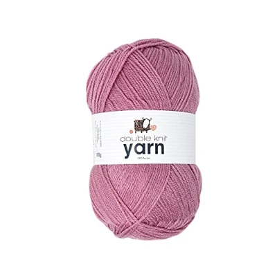 Image of Korbond DK Dusky Pink Yarn 100g Acrylic Wool Lightweight, Hypoallergenic &amp; Durable Double Knit Crochet Knitting (290m Total)