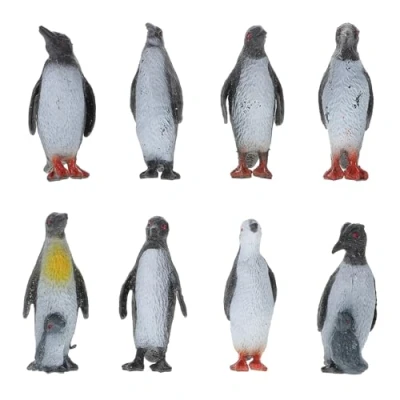 Image of YeahiBaby Plastic Ocean Animal Penguin Figure Model Preschool Kids Toy 8 Pieces