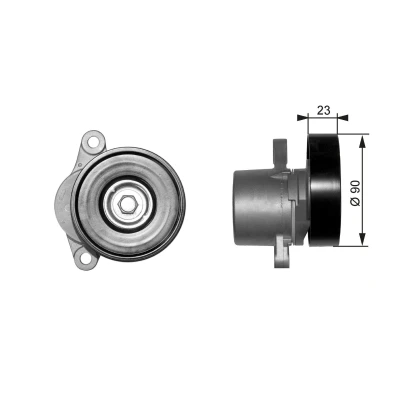 Image of 91174497, 91175578, 91176512, 91177497 Tensioner Pulley GATES FleetRunner Micro V Kit T38156 SUZUKI: Grand Vitara 2 SUV, 1 SUV