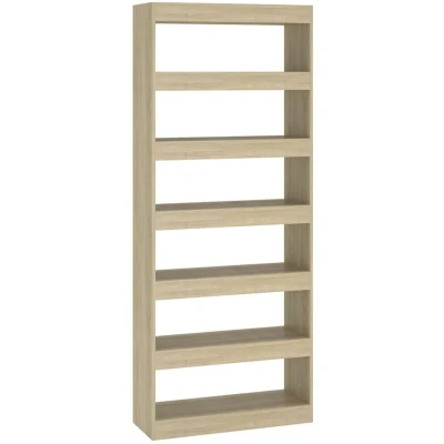 Image of vidaXL Book Cabinet/Room Divider Sonoma Oak 80x30x198 cm Engineered Wood