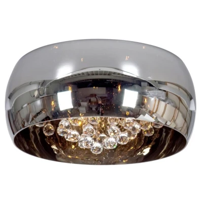 Image of Snow Glass &amp; Crystal Ceiling Light Chrome