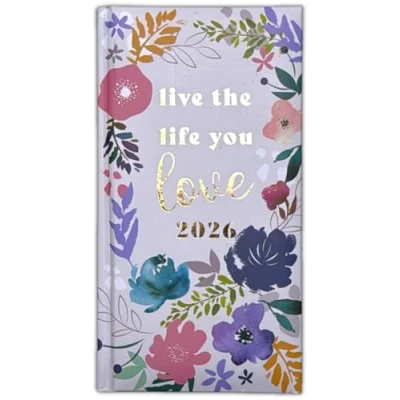 Image of 2025 Diary Slim Week to View Fashion soft padded hardback vintage (Happy Vibes)