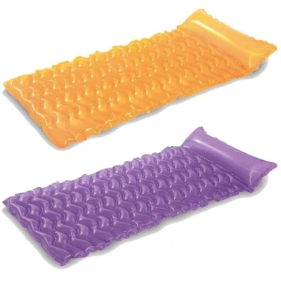 Image of Intex Tote N Float Wave Inflatable Air Mat, (90 inches X 34 inches), (Colors May Vary), (2 Pack)