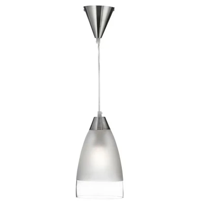Image of Searchlight Lighting Ceiling Pendant Chrome with Clear and Frosted Glass Shade, E27
