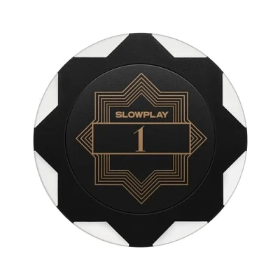 Image of SLOWPLAY Nash Clay Poker Chips, 14 Grams Heavyweight Composite, 40mm Large Chips in Bulk, Pack of 50 with Denomination 1