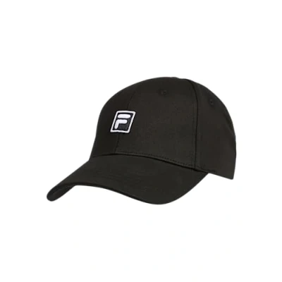 Image of FILA Botad F Box 6 Panel Baseball Cap, Black, One Size