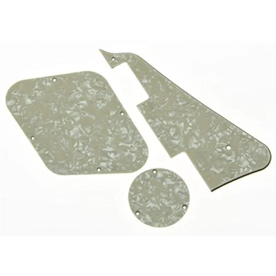 Image of KAISH Aged Pearl LP Pickguard &amp; Rear Plate Switch Cavity Covers for Epiphone Les Paul