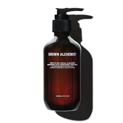 Image of Grown Alchemist Facial Cleanser, Gentle Gel Cleanser Geranium Leaf, Bergamot, Rosebud Oil Based Face for Dry and Sensitive Skin Types, Natural Hydrating Wash, Reduces Acne 200 ml