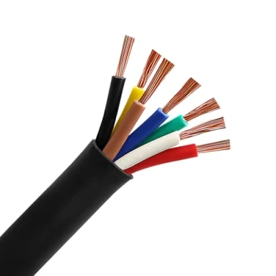 Image of AOHEWEI 7 core Cable for Trailer 5m Towing Wire Black Caravan Truck Industry (7 cable)