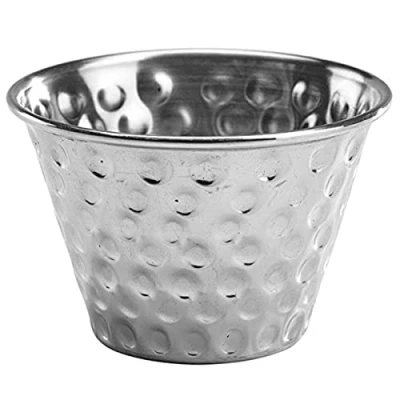 Image of GenWare Stainless Steel Hammered Ramekins 4oz / 114ml, RAMSTH4, Pack of 4