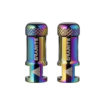 Image of Granite Juicy Nipple Valve Cap with Core Removing Function, Easy to Use Bike Tyre Caps Dust Covers, Durable Alloy (Oil Slick)
