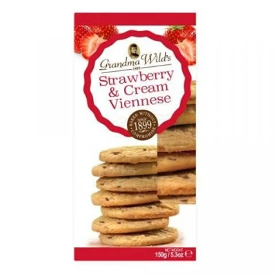 Image of Grandma Wild&#039;s Strawberry and Cream Viennese Biscuits with White Chocolate Chunks 150g
