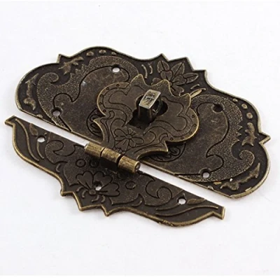 Image of Sourcingmap 97mmx73mm Suitcase Jewelry Box Hasp Latch Lock Antique Bronze Tone