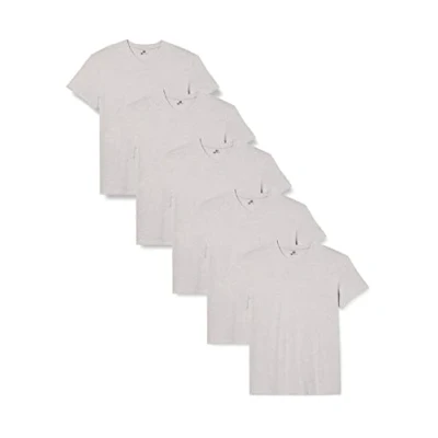 Image of Lower East Basic Men&#039;s T Shirt with V Neck, Pack of 5, grey, S