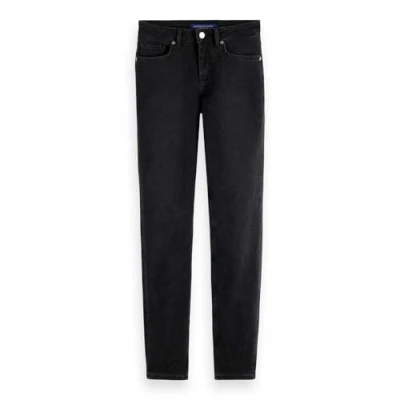Image of Scotch &amp; Soda Women&#039;s CORE BOHEMIENNE MID Rise Skinny Jeans Black Coast, 27W x 30L