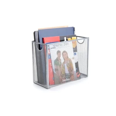 Image of Mind Reader Metal Mesh Storage Basket for Letters, Legal Documents, Filing, Folders, Office Organization, Silver