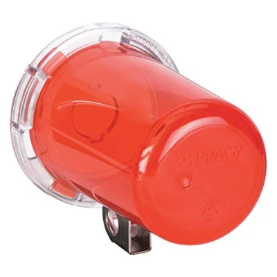 Image of Brady 130819 16mm Push Button Lockout Device, 63.50mm x 80mm 63.50mm, Red
