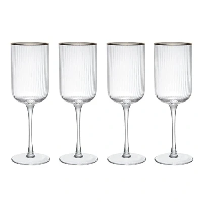 Image of Mikasa Sorrento Ridged Crystal Set of 4 450ml Red Wine Glasses