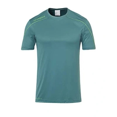 Image of Uhlsport Stream 22 Short Sleeve Jersey Men, White/Red, Moisture Wicking Crew Neck Dry Tech, Size XXXL