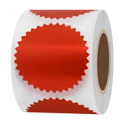 Image of Hylabelest 2 Inch Bright Red Certificate Wafer Gear Labels Awards Legal Embossing Stickers (Bright Red)