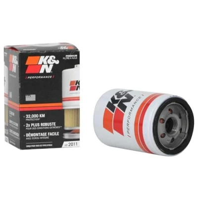Image of K&amp;N Oil Filter Spin On 76x121mm compatible with Chevrolet, Ford, GMC, Buick, Lincoln, (HP 2011), White