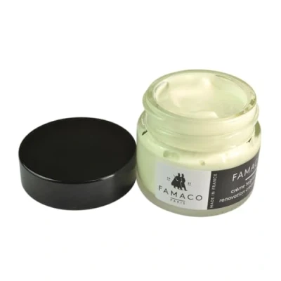 Image of Famaco Leather Repair &amp; Dye Cream Self Seal Colourant for Quick and Easy Suitable Sofas, Car Seats, Shoes, Handbag, More Off White